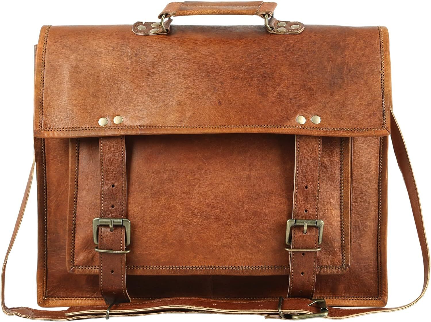 Leather Handmade Messenger Bag for Men Laptop Briefcase Best Men's Office... 