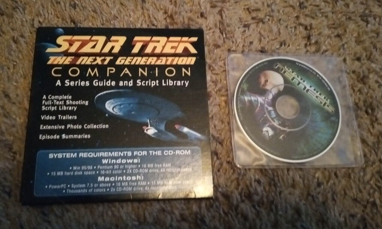 Star Trek The Next Generation Companion 2002 CD-ROM Series Guide Script Library 