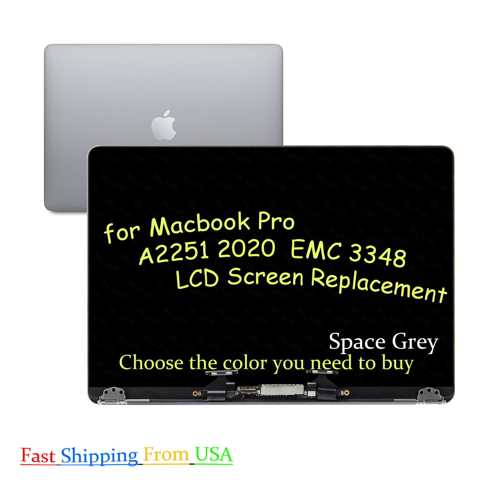 LCD Screen Assembly Shell For MacBook Pro A2251 2020 MWP82xx/A Space Gray Retina