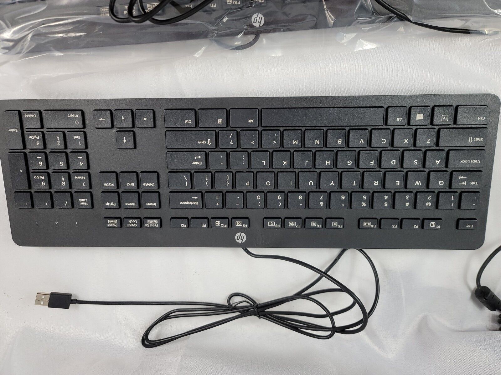 QTY 4 NEW HP Keyboard Business Black Slim USB Windows Enhanced P/N 803181-001 C
