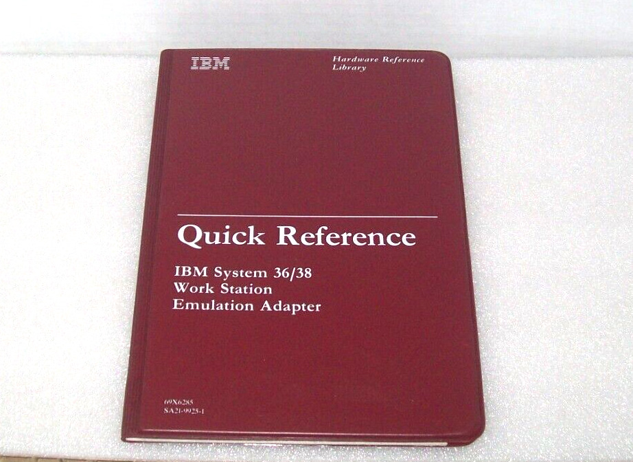 IBM System 36/38 Work Station Emulation Adapter Quick Reference 69X6285 No Disk.