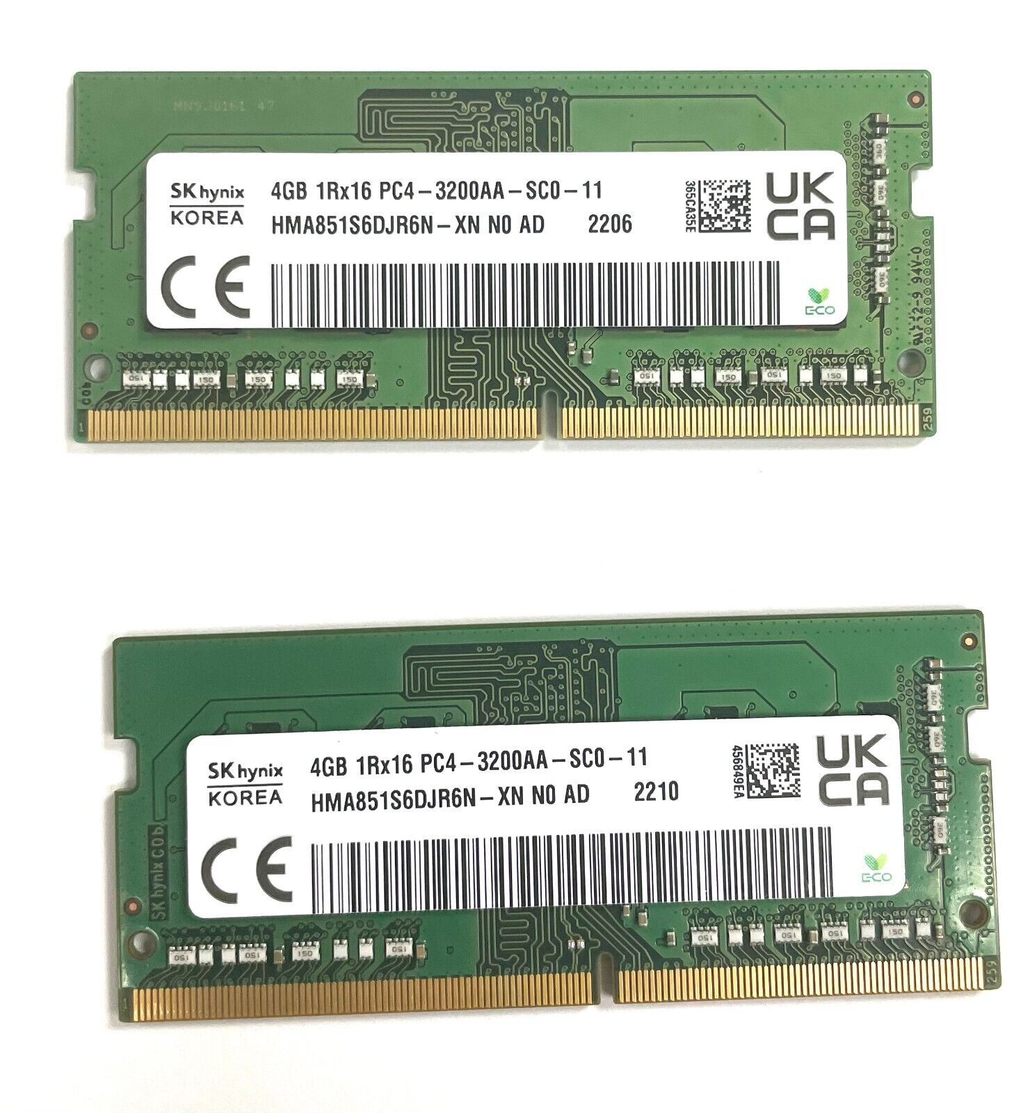 NEW PULL SK Hynix 8GB Kit (2x4GB) PC4-3200AA DDR4 SODIMM Memory-HMA851S6DJR6N-XN