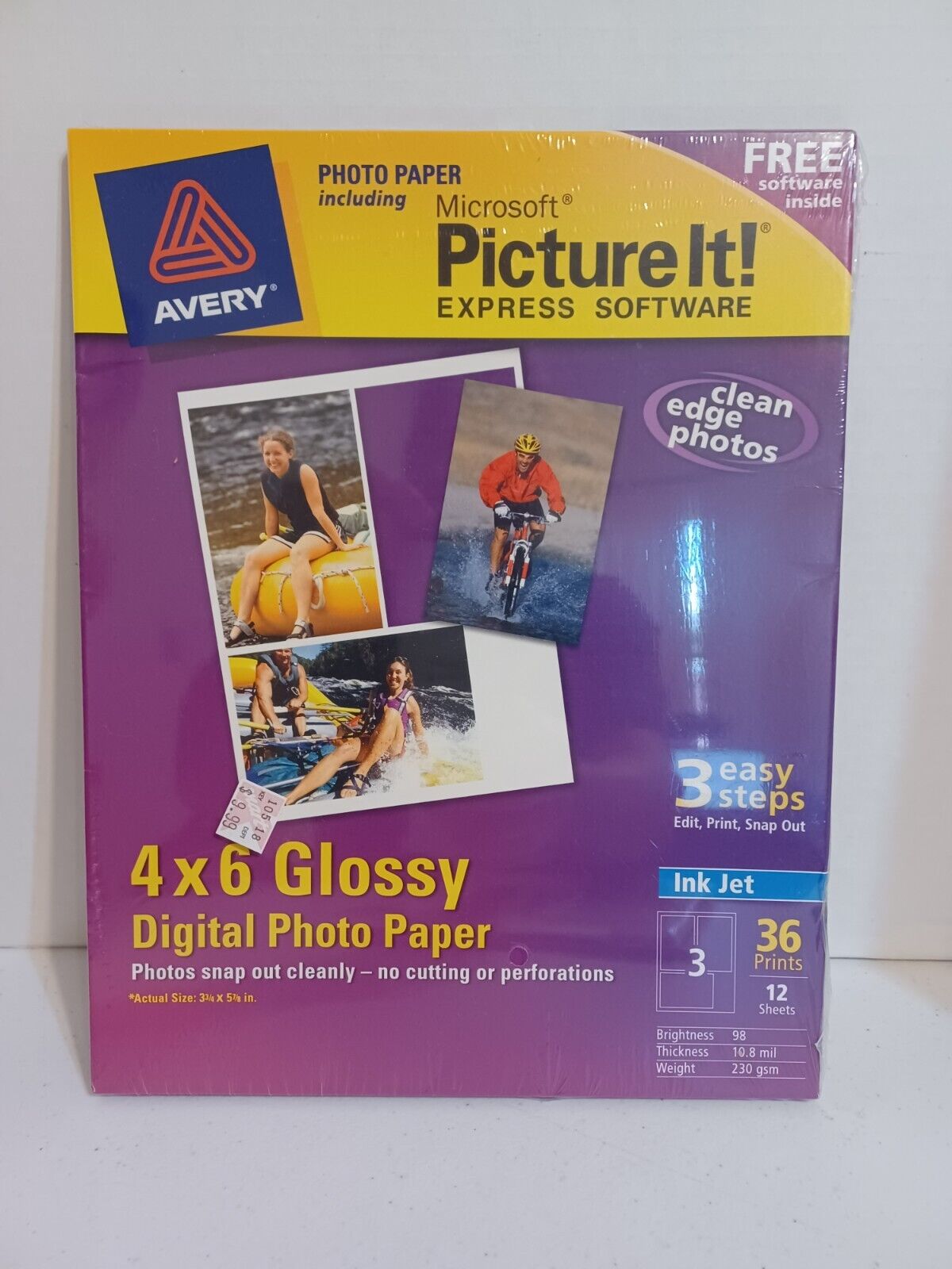 Avery 4x6 Glossy Digital Photo Paper 12 Sheets 36 Prints Software Included NEW