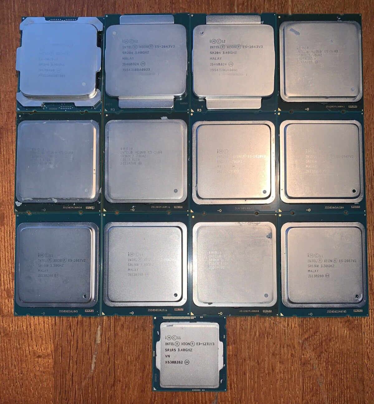 Lot of 13 MIXED Intel Xeon E3-1231v3 E5-2667v2 E5-1620v4 + More CPU Processors