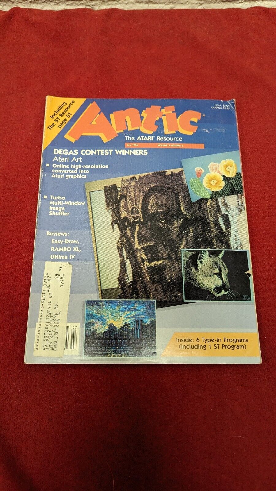 Atari, Antic Magazine, July 1986 Volume 5 Number 3 Degas Contest Winners