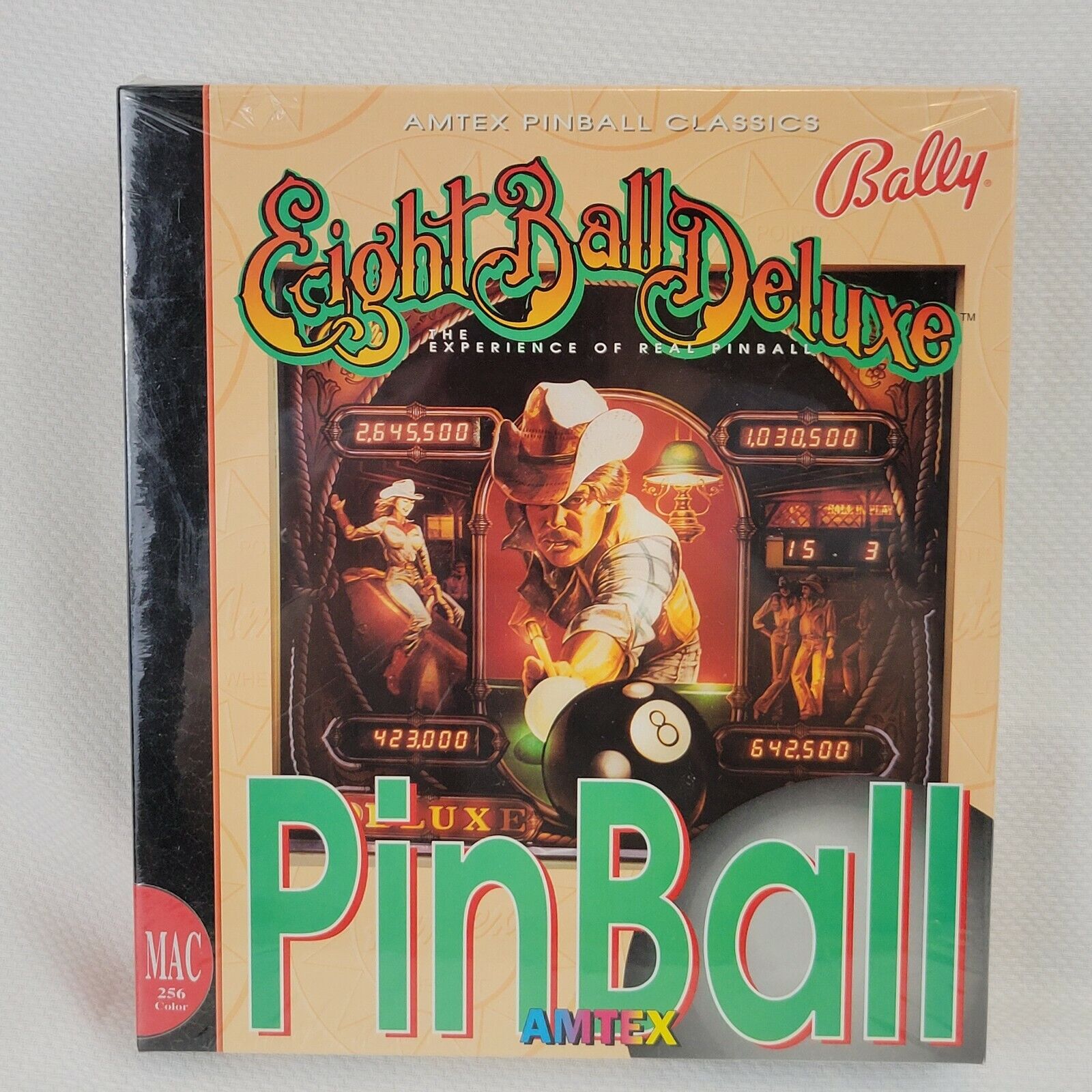 SEALED Bally Eight Ball Deluxe Pinball Game Amtex, MAC Apple Computer VINTAGE
