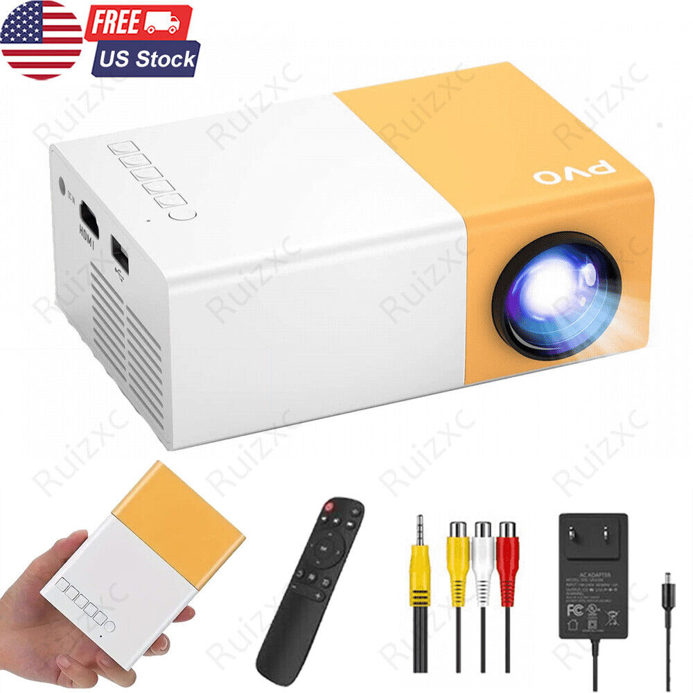 PVO Mini Projector 1080P Full HD Portable Outdoor Movie Multimedia Connection