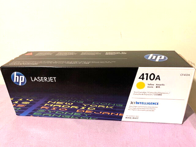 Genuine HP 410A (CF412A) Yellow Toner Cartridge -- New Sealed Box