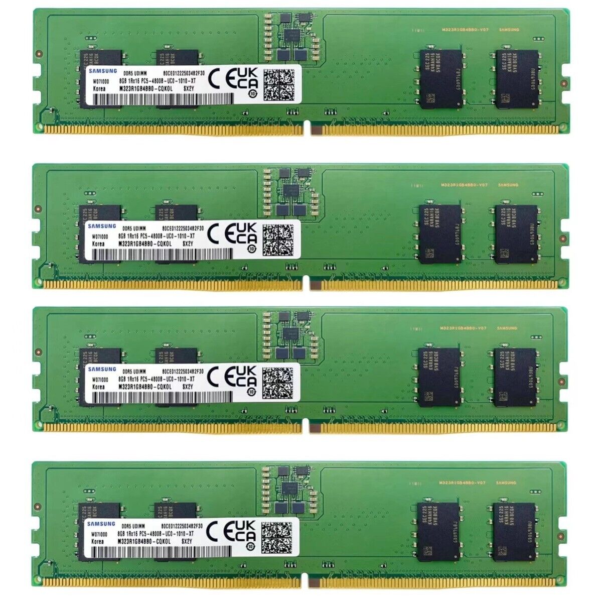Samsung 32GB 4X8GB DDR5 DDR5 4800MHz PC5-38400 UDIMM Memory Ram M323R1GB4BB0-CQK