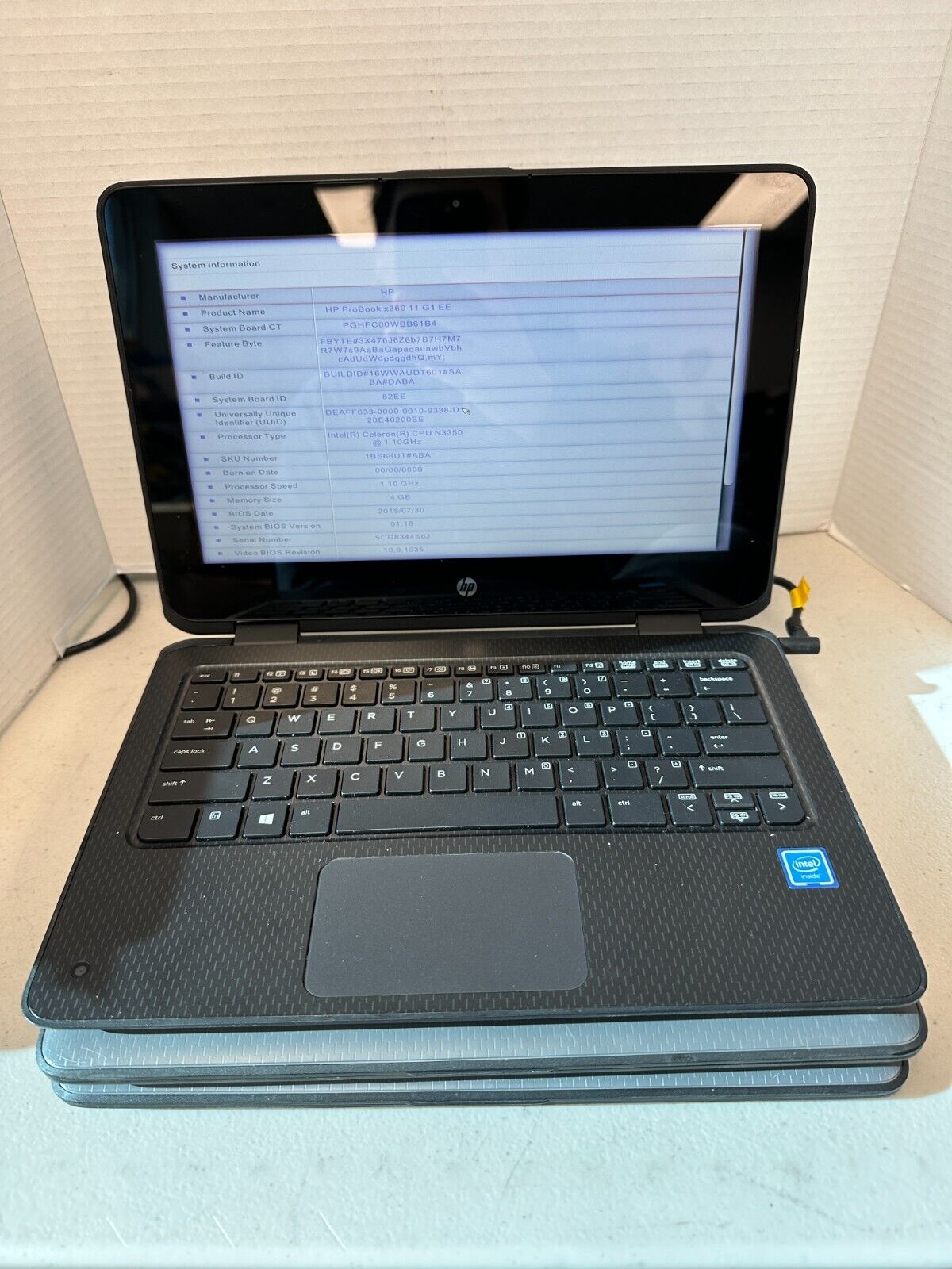 (LOT OF 3) HP Probook x360 11 g1 ee N3350 @ 1.1GHz, 4GB RAM, NO SSD, NO AC #04