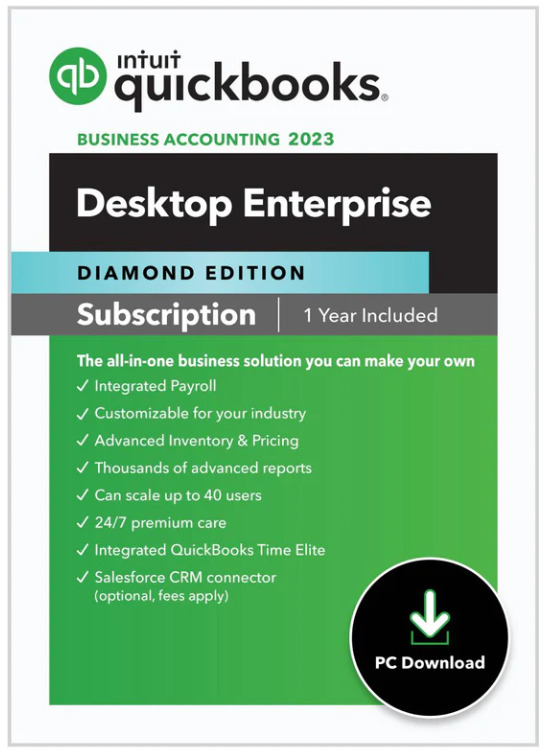 2 User Monthly QuickBooks Enterprise Diamond 2024 + Payroll - 20% OFF LIFETIME