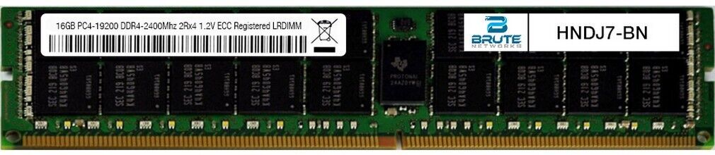 HNDJ7 - Dell Compatible 16GB PC4-19200 DDR4-2400Mhz 2Rx4 1.2v ECC RDIMM