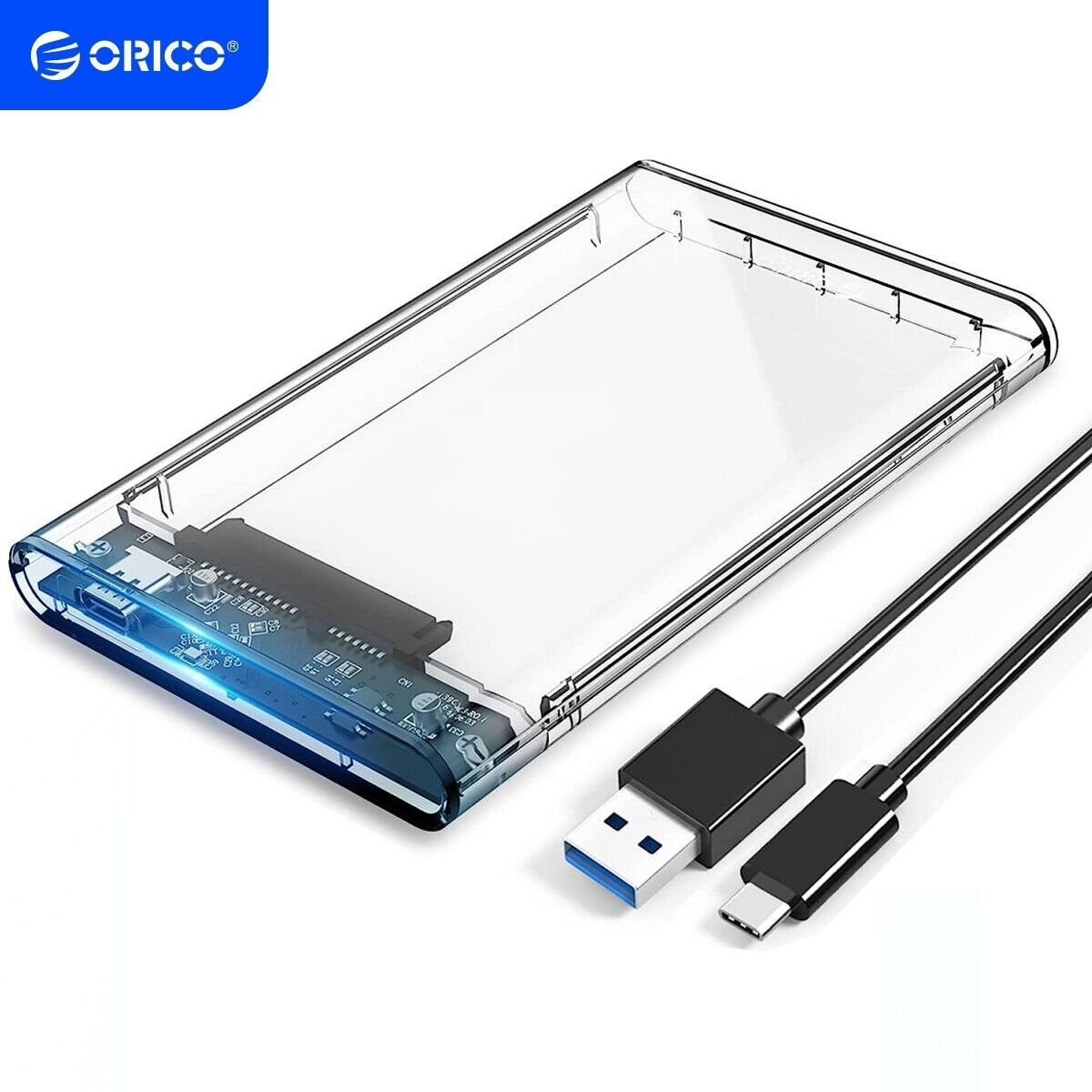 ORICO 2.5'' Hard Drive Enclosure USB C 3.1 6Gbps External Hard Drive Case w/UASP