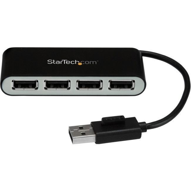 StarTech.com 4 Port Portable USB 2.0 Hub w- Built-in Cable - 4 Port USB Hub
