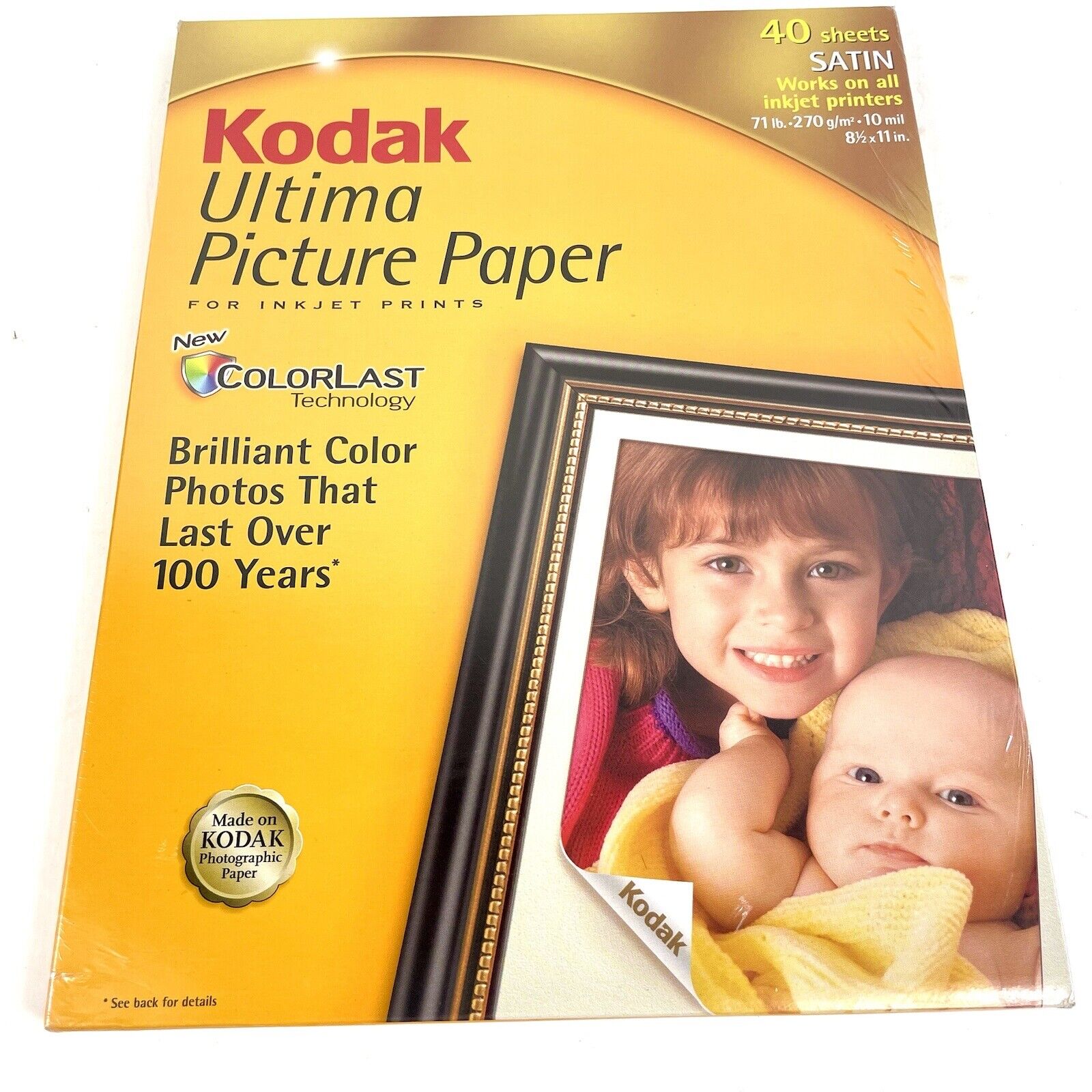 Kodak Ultima Picture Paper 40 Sheets Satin 8.5x11\