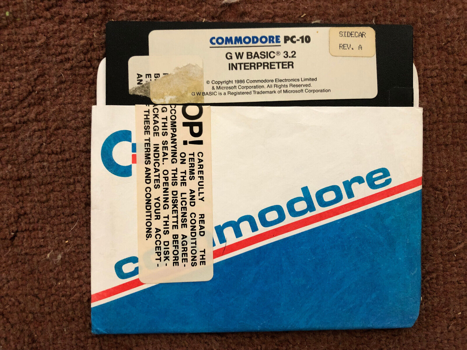 Commodore 64 - 128 -PC-10 G W Basic 3.2 on  5.25 Disk - Original