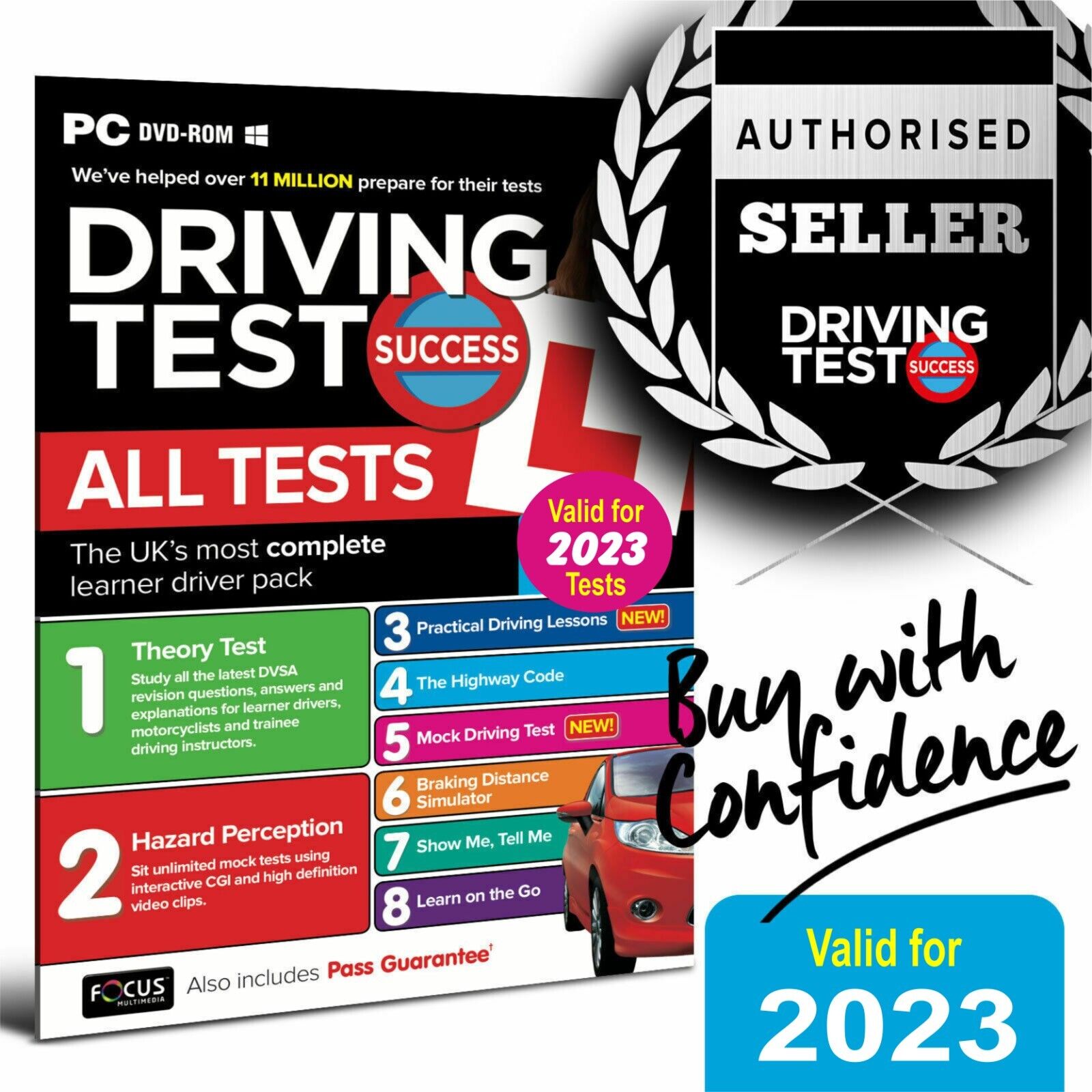2023 Driving Theory Test Success All Tests & Hazard Perception PC Dvd Rom