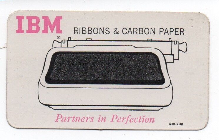 Old IBM Ribbons and Carbon Paper Eraser Cleaner & Pencil sharpening Card