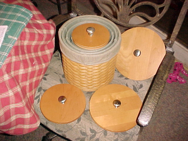 EXCELLENT CONDITION Retired Longaberger Canister Set choice of liners