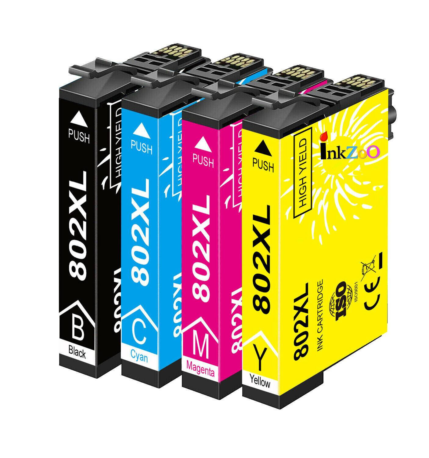 4PK 802XL 802 Ink Cartridge for EPSON WF-4720/4730/4734/4740 EC-4020/4030/4040