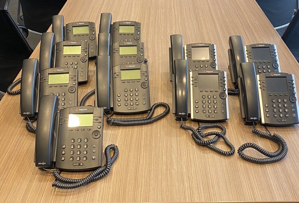 Lot Of 11 Polycom VVX300 &VVX  IP Phones with Handset & Stand *FREE SHIPPING*