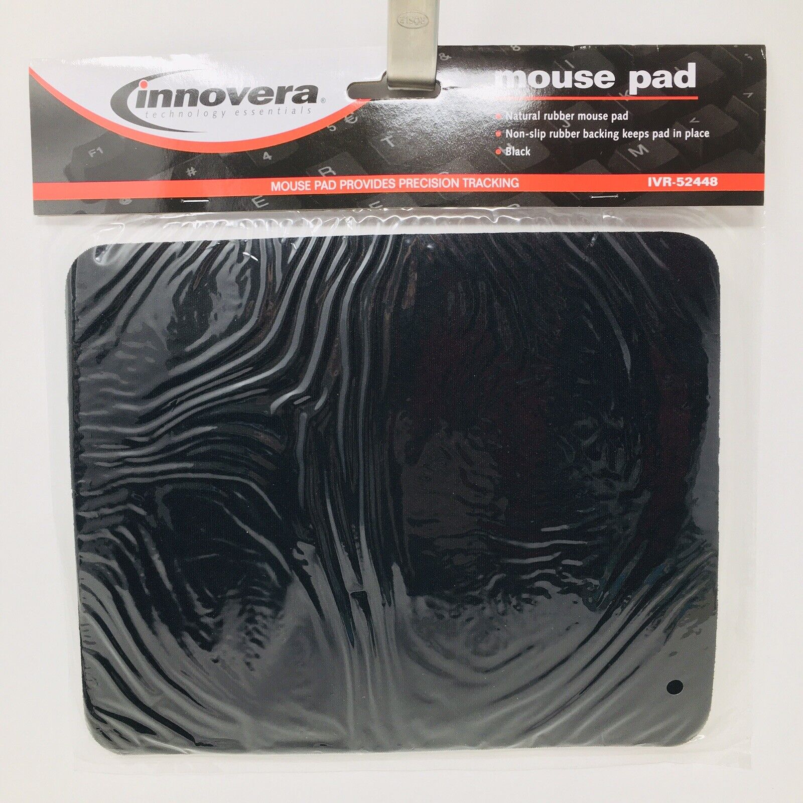 Large Mouse Pad Black - Innovera Non-slip Rubber backing (9.2x7.6x.12) IVR-52448