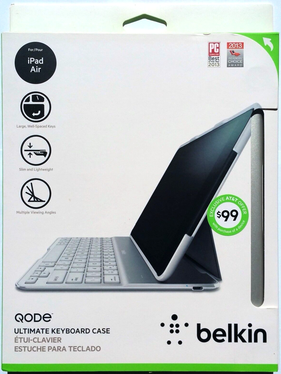 Brand New Sealed Belkin QODE Ultimate Keyboard Case iPad Air 1st Gen - Silver