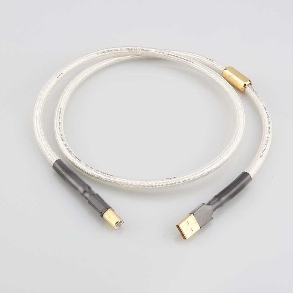 Hi-End OCC Silver Plated USB Audio Cable A-B Data DAC Cable Type A-Type B