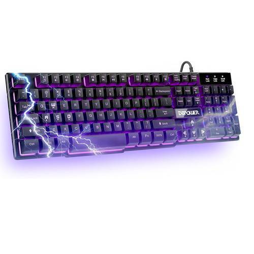 Gaming Keyboard with 3 Colors Breathing LED Backlit,Mechanical Feeling Keyboard