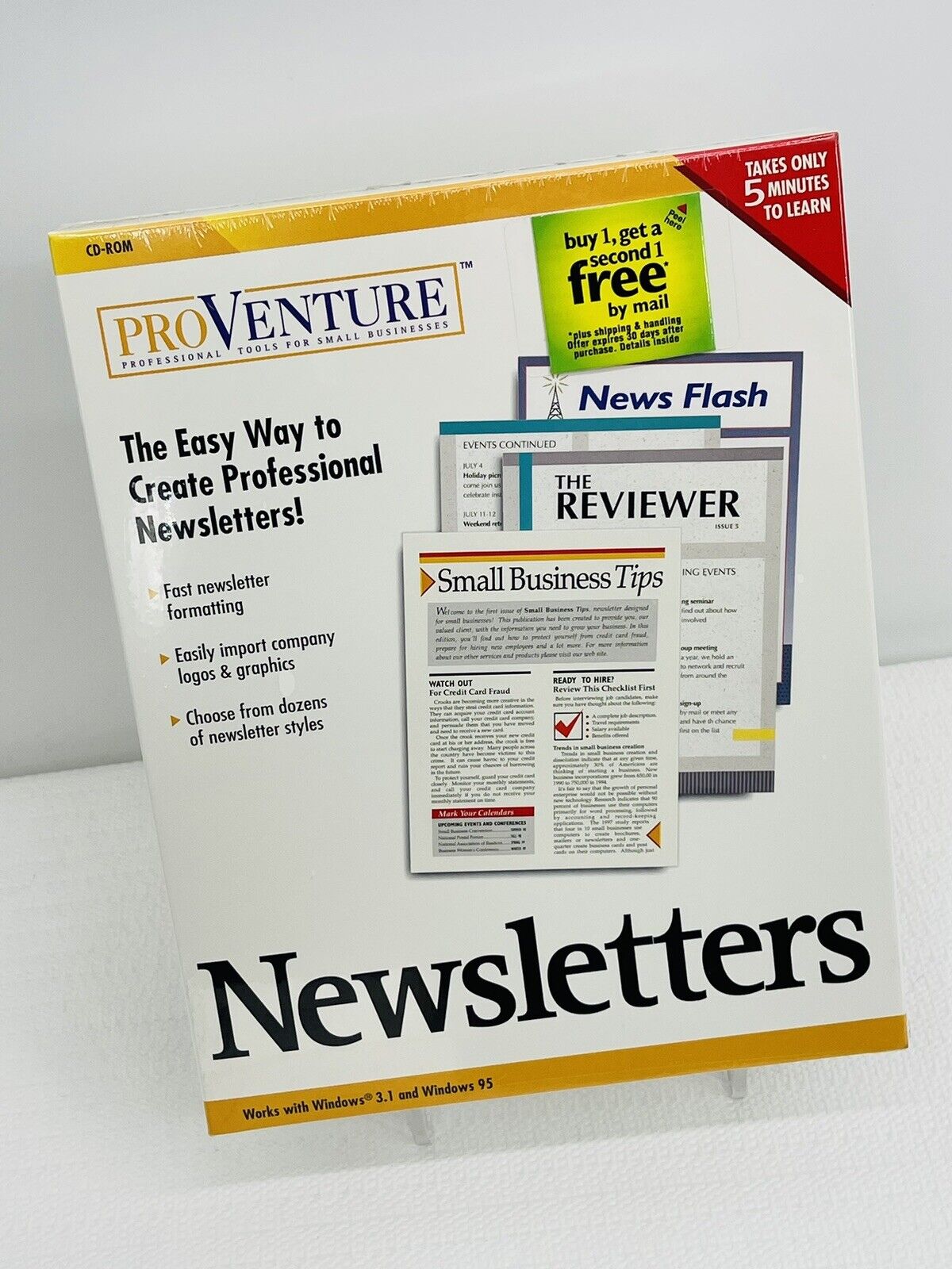 PROVENTURE NEWSLETTERS (1998) Quick Learn CD-ROM Windows 3.1 or 95
