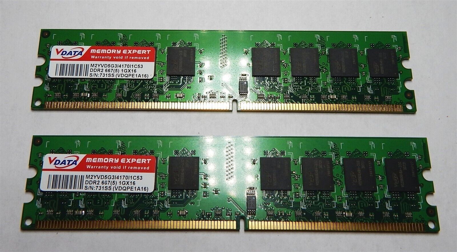 2GB (2x1GB) DDR2-667 Non-ECC 240-pin PC2-5400 Desktop Memory RAM VDATA