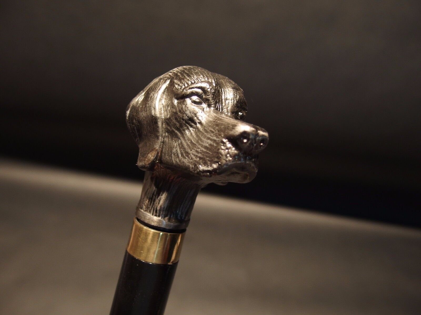 Vintage Antique Style Dog Head Handle Metal Walking Stick Cane 