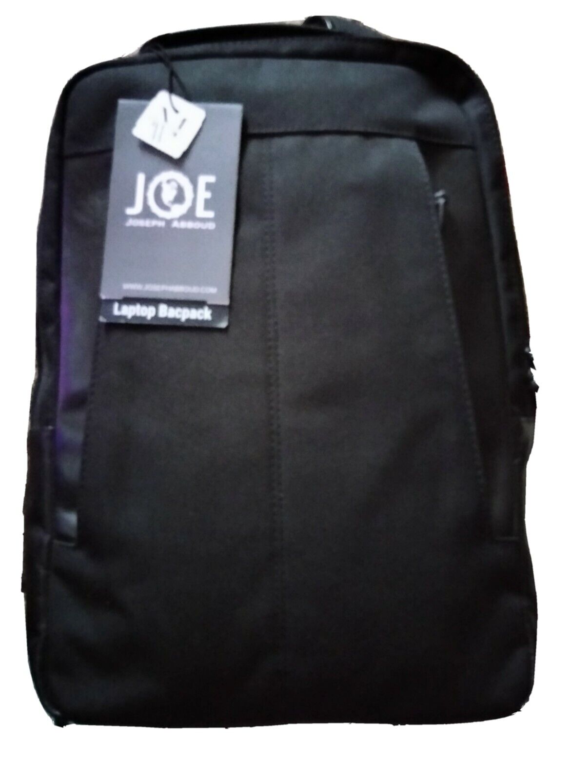 JOE Joseph Abboud Black Leather and Canvas Laptop Computer Backpack New w/ Tags