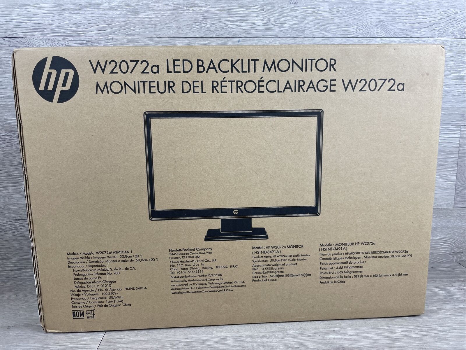 BRAND NEW HP W2072a LED Monitor 20” LED Backlit 1600x900 SEALED