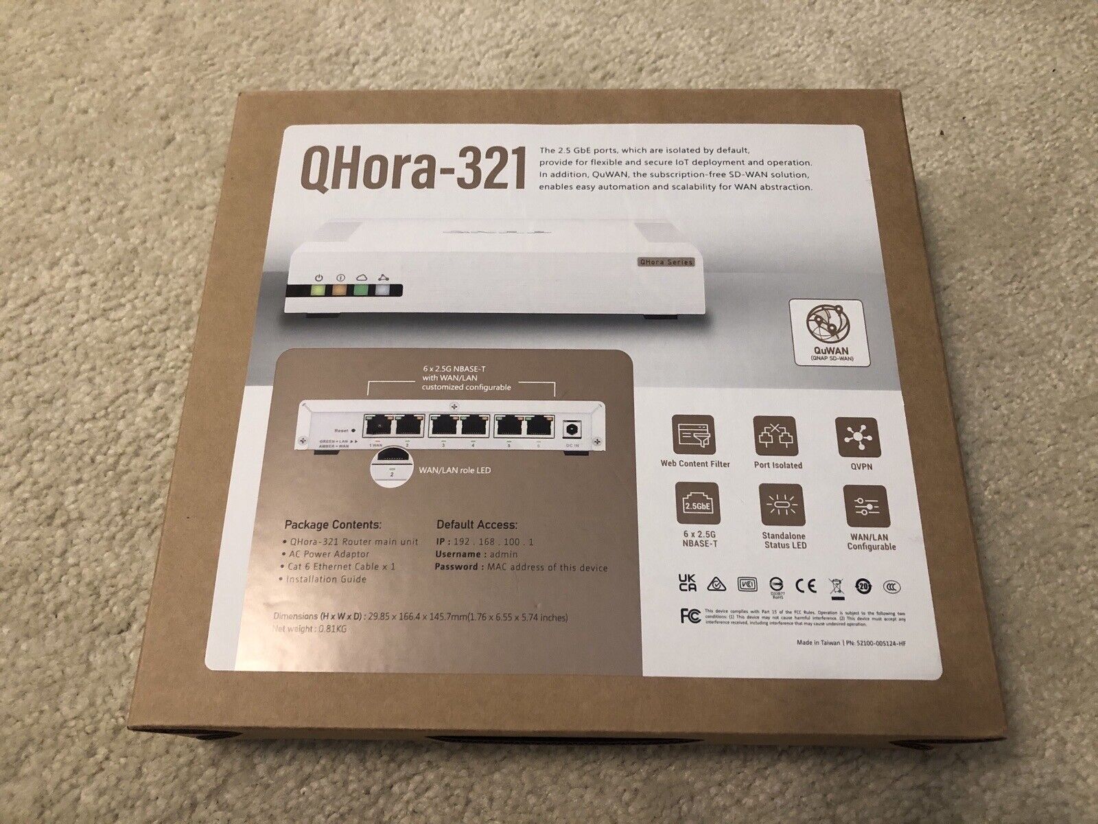 QNAP QHora QHora-321 Six-port 2.5GbE Wired Router