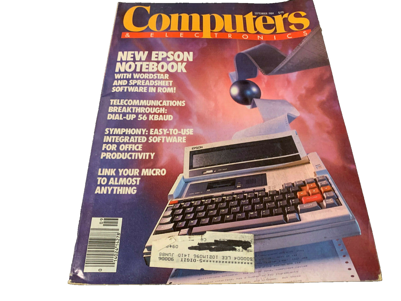 COMPUTERS MAGAZINE Rare SEPT 1984 UOS RARE COLLECTIBLE