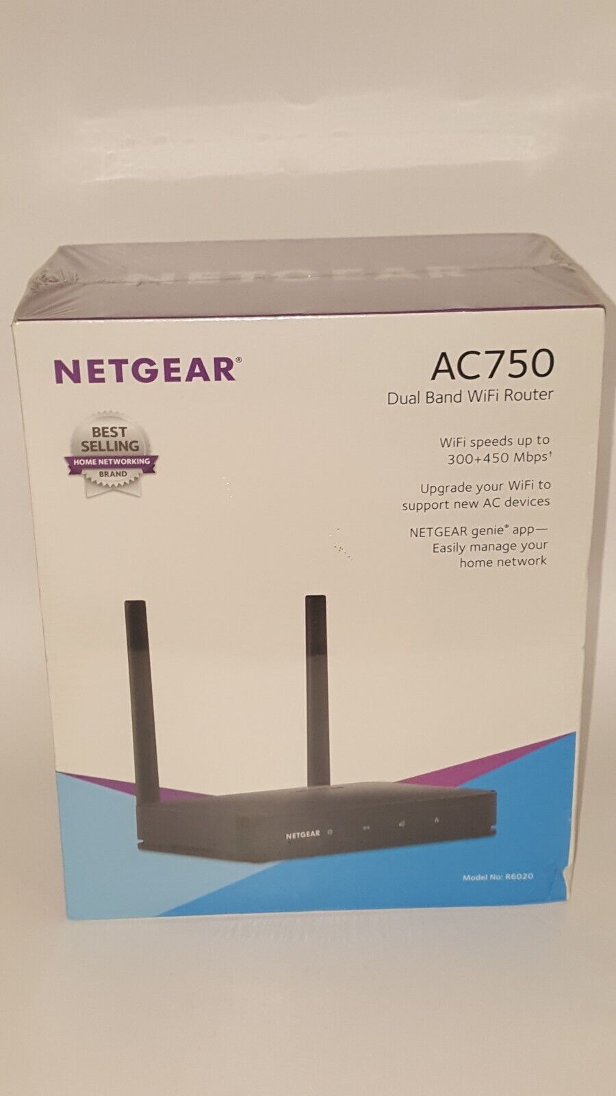 New Sealed In Box AC750 NETGEAR R6020 Dual Band Wifi Router