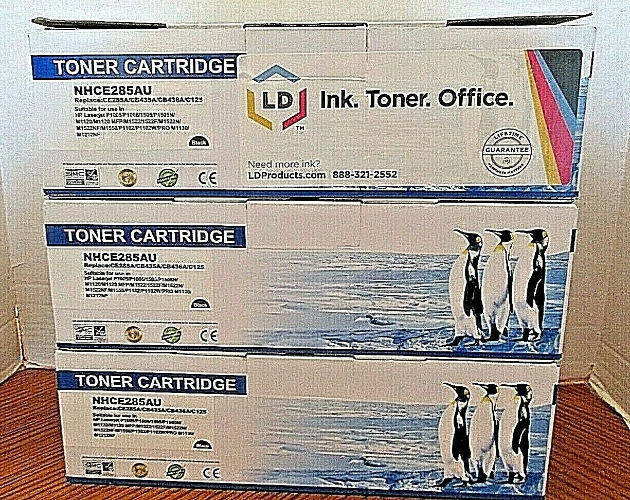 LD Ink Compatible Replacement for HP Laser Jet Pack of 3 Black 1 Opened 2NIB