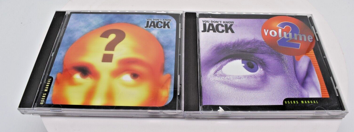 YOU DON'T KNOW JACK 1995  and  Vol 2 1996 Vintage Computer Game - 2 Pack