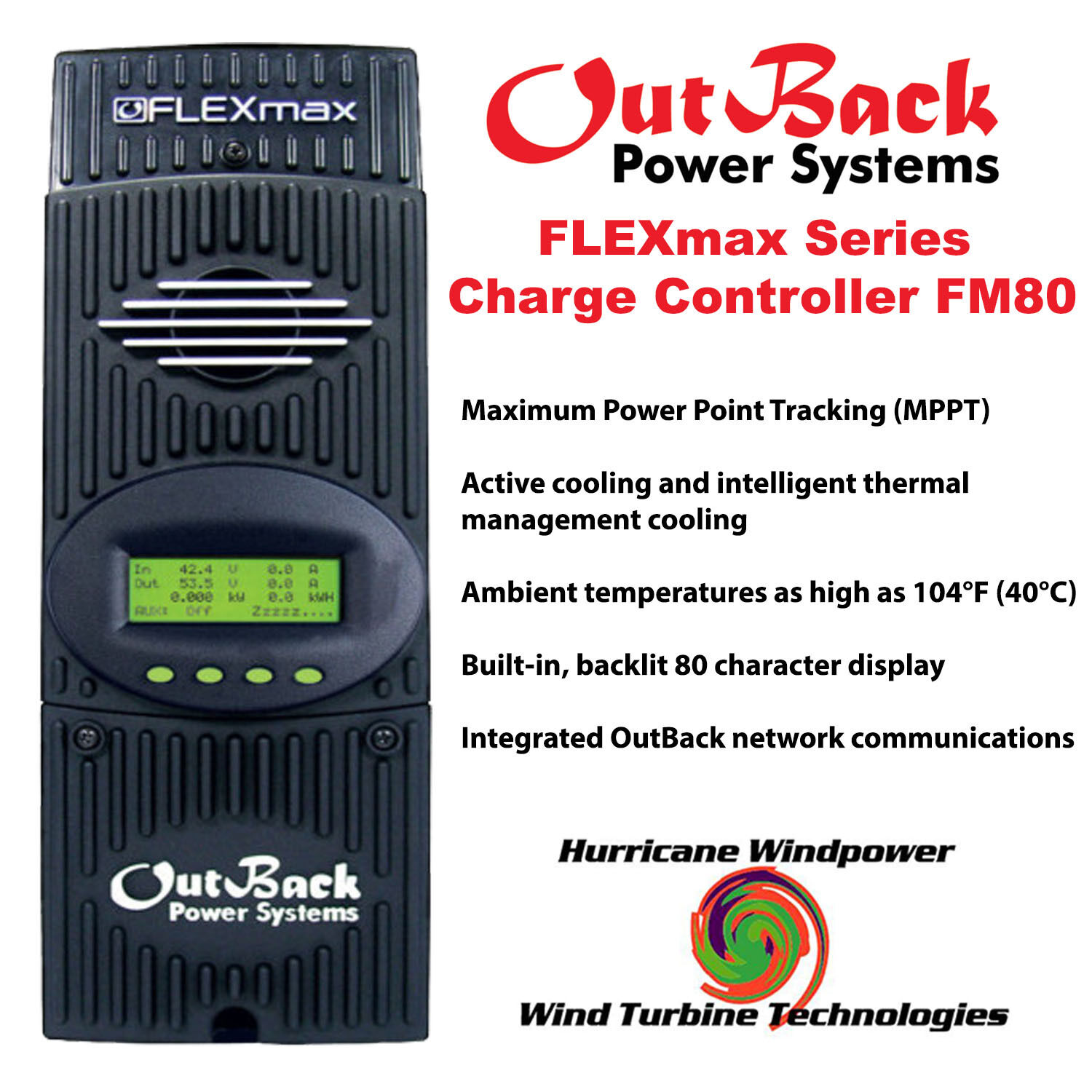 Outback Power FM80 FlexMax 80 MPPT 80 Amp Solar Charge Controller 