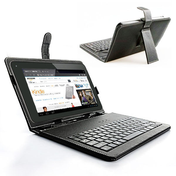 Universal 7in Black PU Leather USB Keyboard Case For indigi SVP TabletPC Phablet