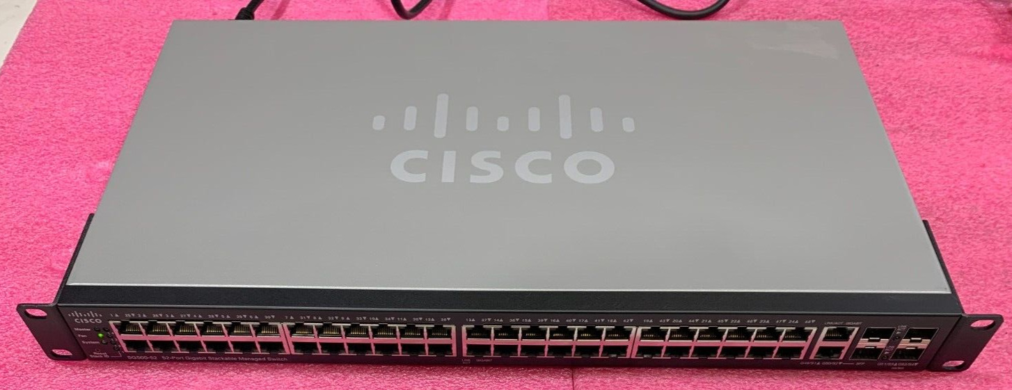 Cisco SG500-52-K9 52-Port Gigabit Stackable Managed Switch W/ Rack Ears