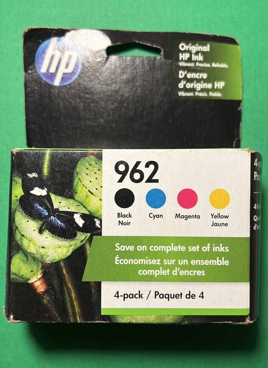 Genuine HP 962 ink cartridges-B/C/M/Y-for HP 9010 Printer-OEM-No Box-4PK