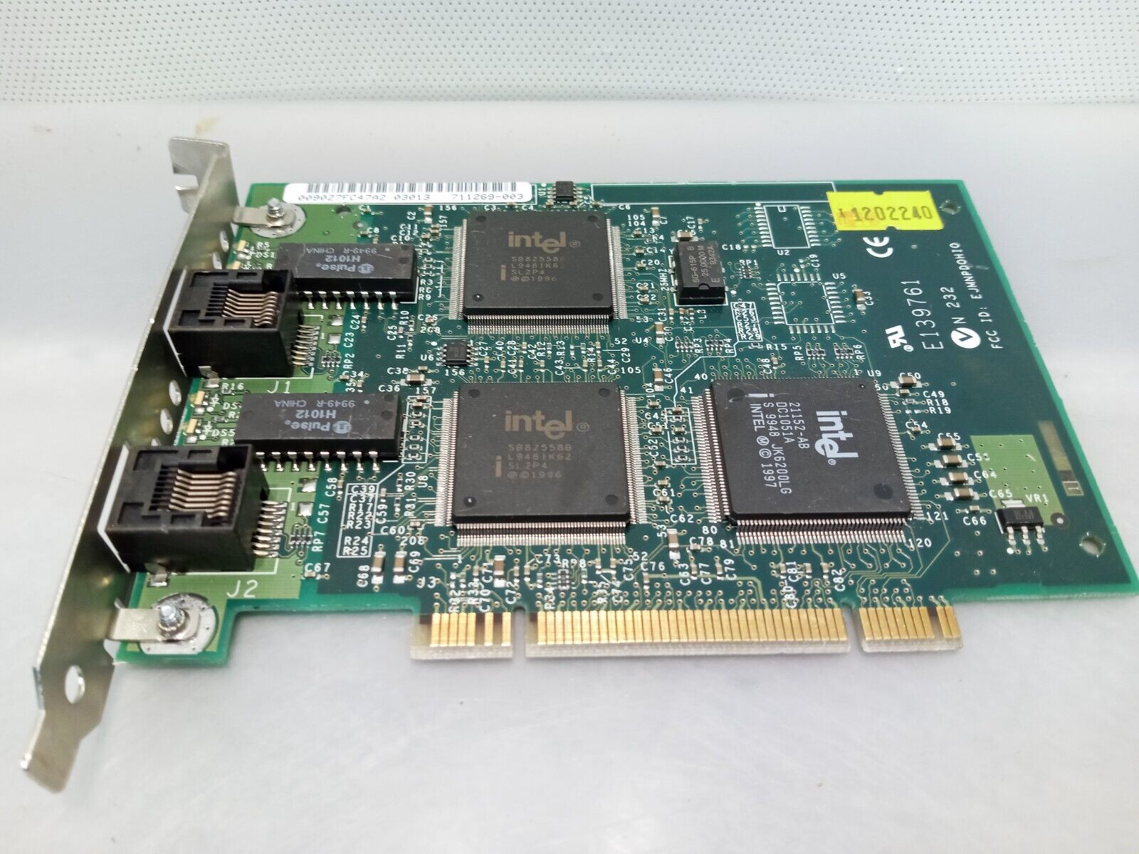 Vintage Intel 703875-004 PCI Ethernet Lan Network Card 711269-003 Dual Port
