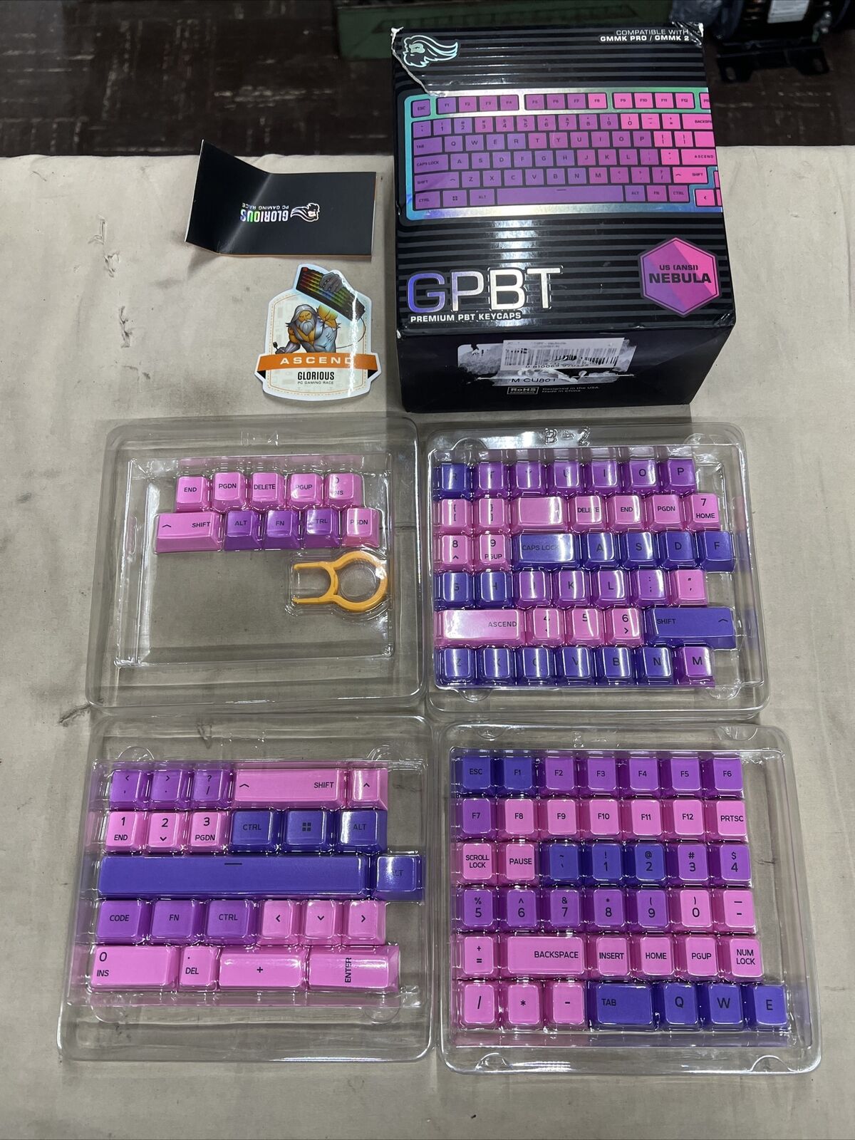 Glorious GPBT ANSI Mechanical Keyboard Keycaps (Nebula)