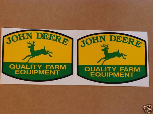 2 JOHN DEERE 3 inch QFE DECALS Adhesive Backed, Tractor     J1988