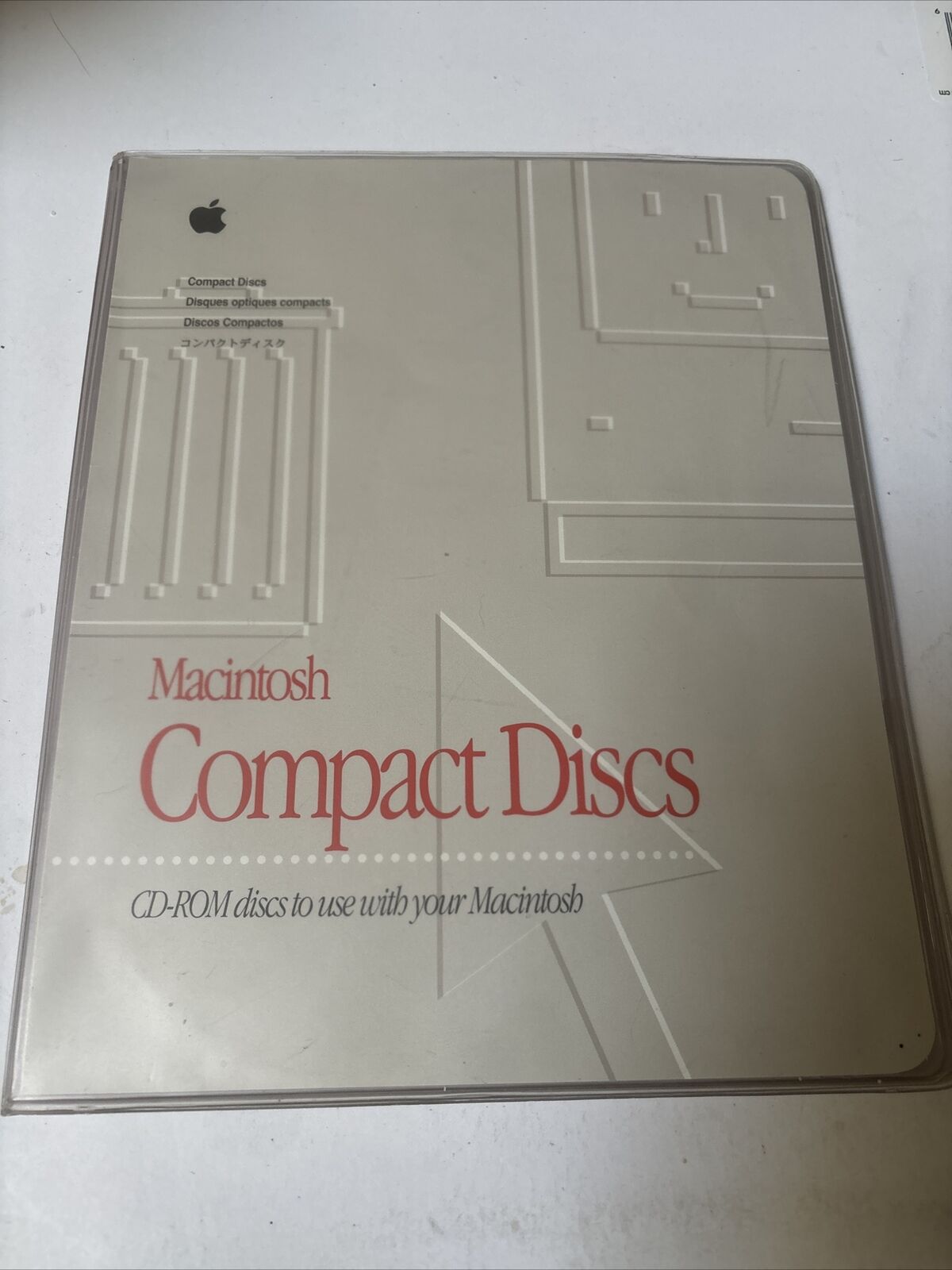 1990’s Apple Computer Macintosh Compact Discs Vinyl CD Gray Case Vintage