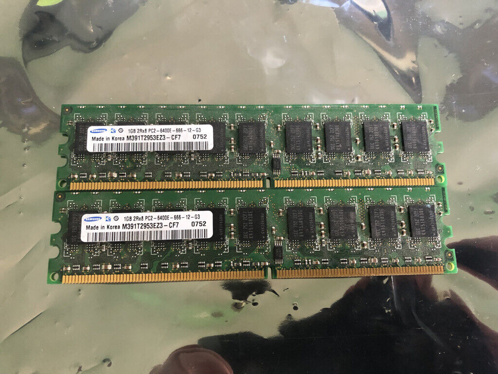 Samsung (2X1GB) 1GB DDR2 240-Pin PC2 6400E 800 MHz ECC RAM M391T2953EZ3-CF7