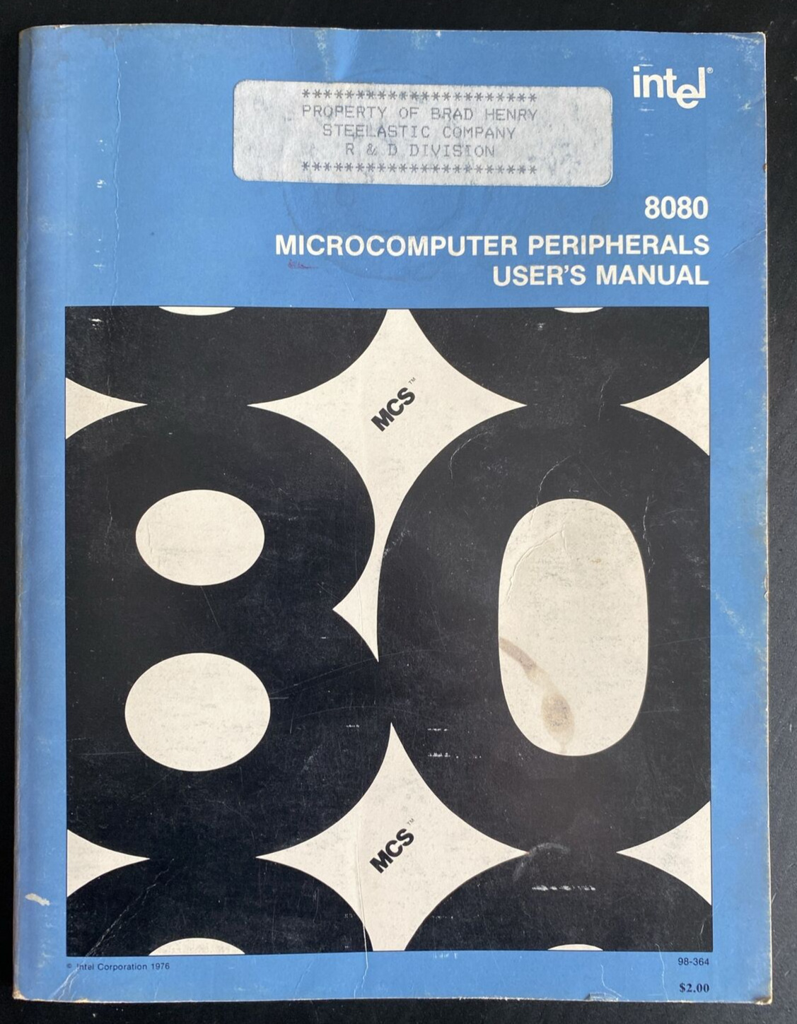 Vtg, Original & Rare Intel 8080 Microcomputer Peripherals User's Manual 1976