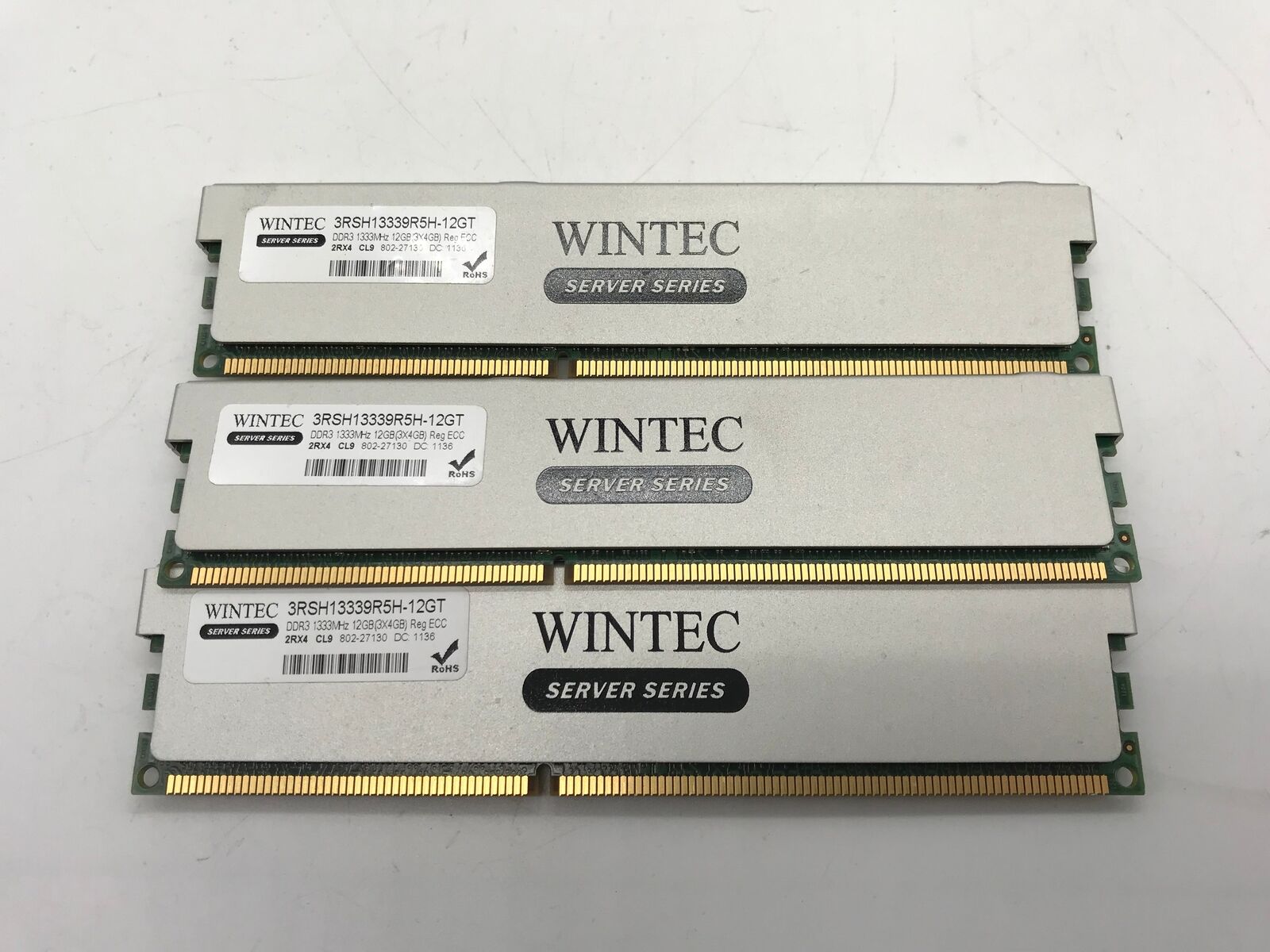 Wintec Server Series 12GB 3X 4GB DDR3 1333 PC3 RDIMM ECC RAM 3RSH13339R5H-12GT